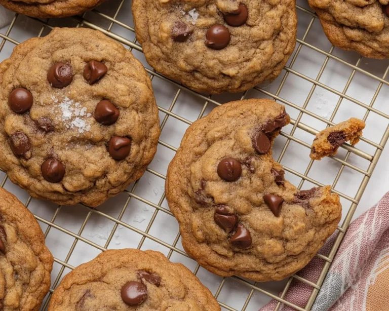 Delicious homemade oatmeal chocolate chip cookies on a plate.