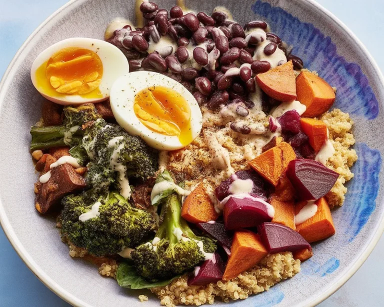 Colorful high-protein anti-inflammatory breakfast bowls featuring fruits, nuts, and grains.