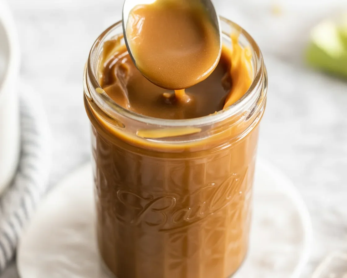 Delicious dairy free caramel sauce made with vegan ingredients and coconut milk.