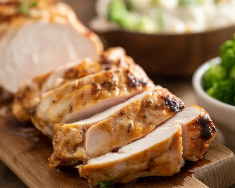 Heart healthy chicken recipe featuring garlic and vegetables in a sheet pan.