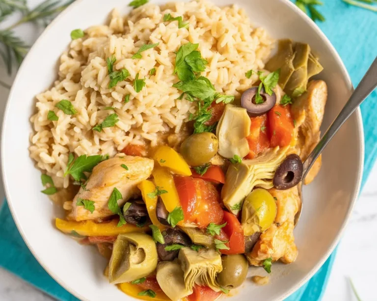A selection of Mediterranean diet crock pot recipes featuring fresh ingredients and flavors.