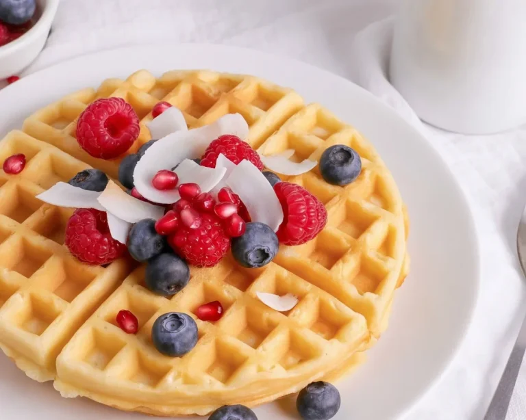 Fluffy gluten free waffles with crisp texture, perfect for breakfast.