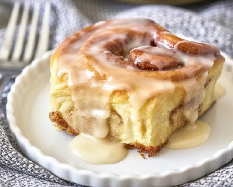 Delicious gluten free cinnamon rolls topped with creamy frosting.