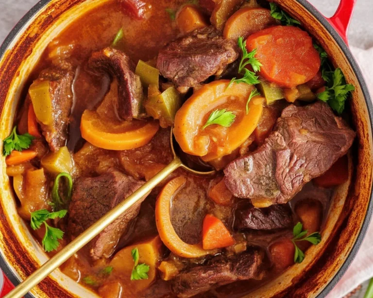 Delicious beef shank recipe with red wine braising for tender, fall-off-the-bone meat.