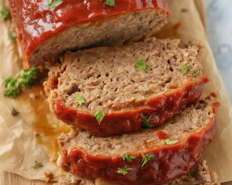 Delicious meatloaf sauce made with ketchup and brown sugar for a perfect glaze.