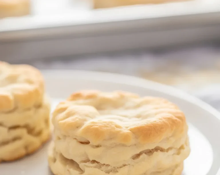 Fluffy gluten free biscuits on a plate, perfect for baking enthusiasts.